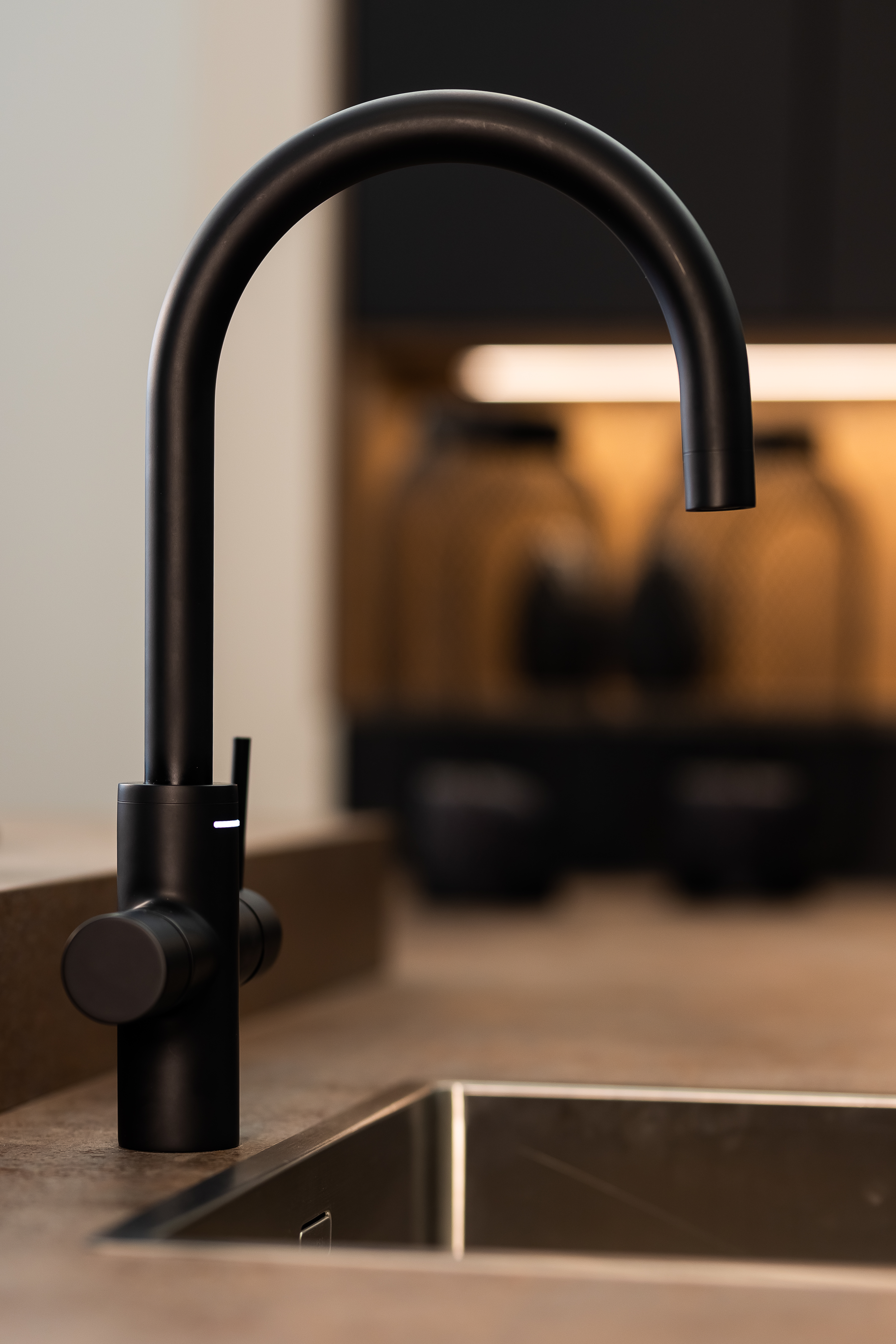 Vandhane billede af den mørke model.